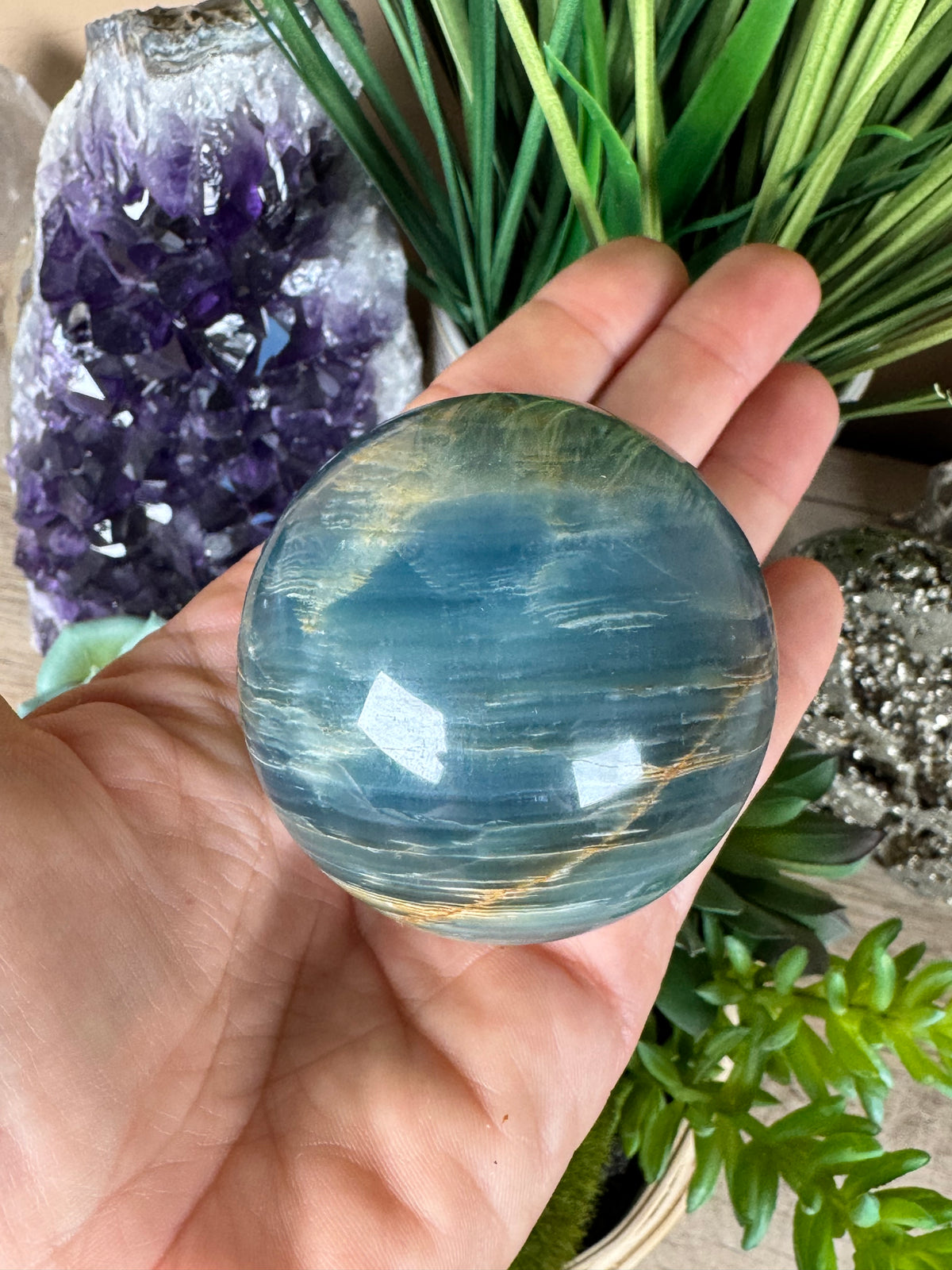 Blue Onyx Sphere 55mm/2.17in
