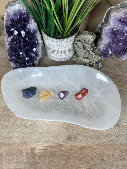 Large Freeform Selenite Bowl 11in