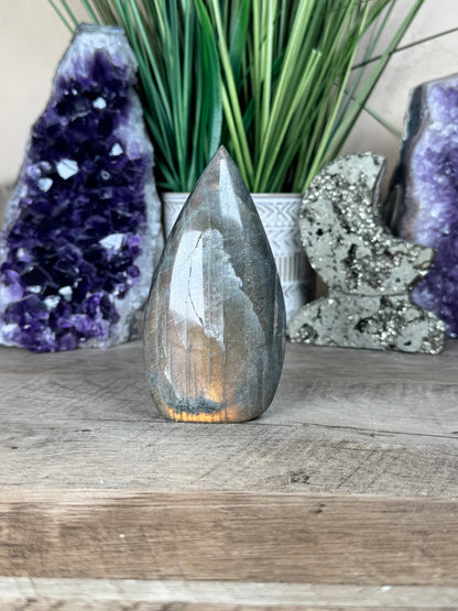 Polished Fire Labradorite Flame 4.2in