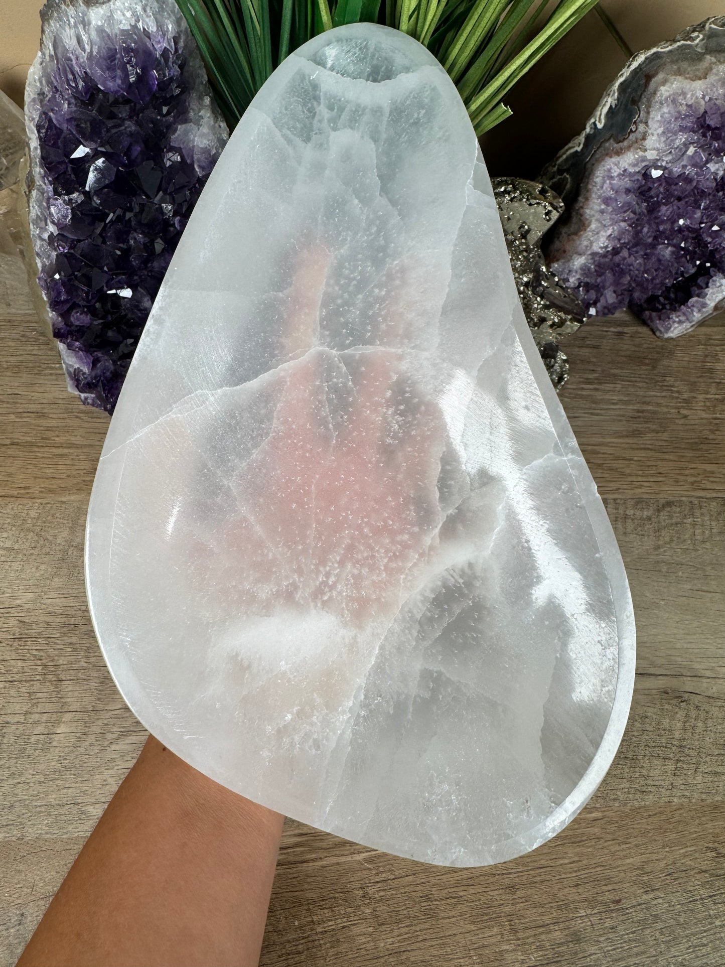 Large Freeform Selenite Bowl 10.5in