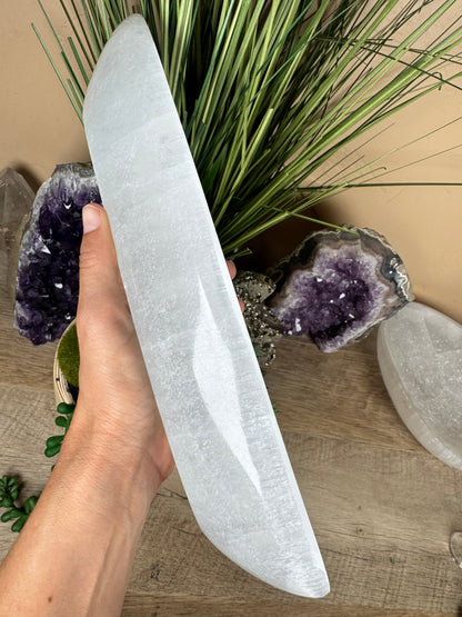 Large Freeform Selenite Bowl 11.5in