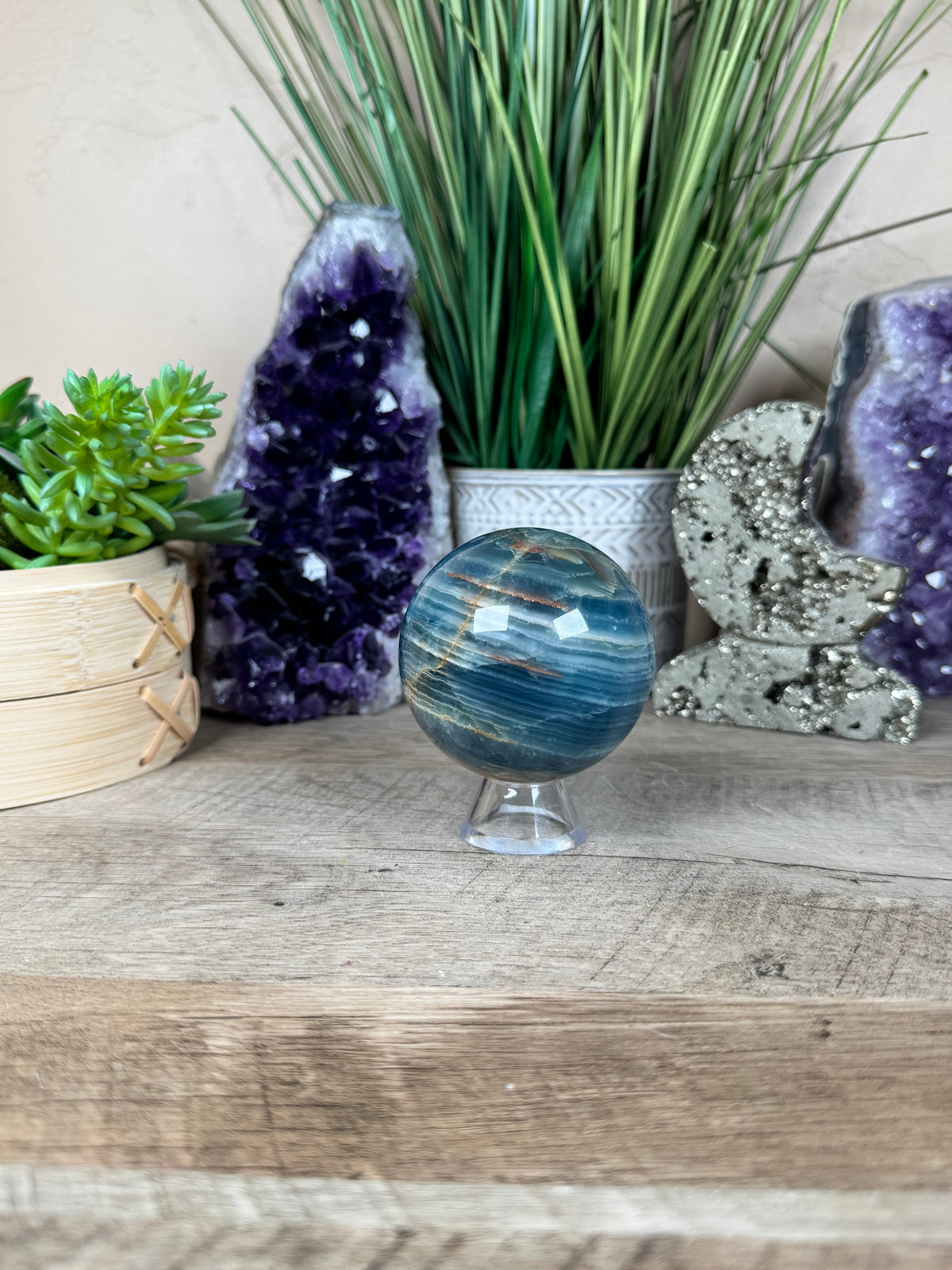Blue Onyx Sphere 64mm/2.52in