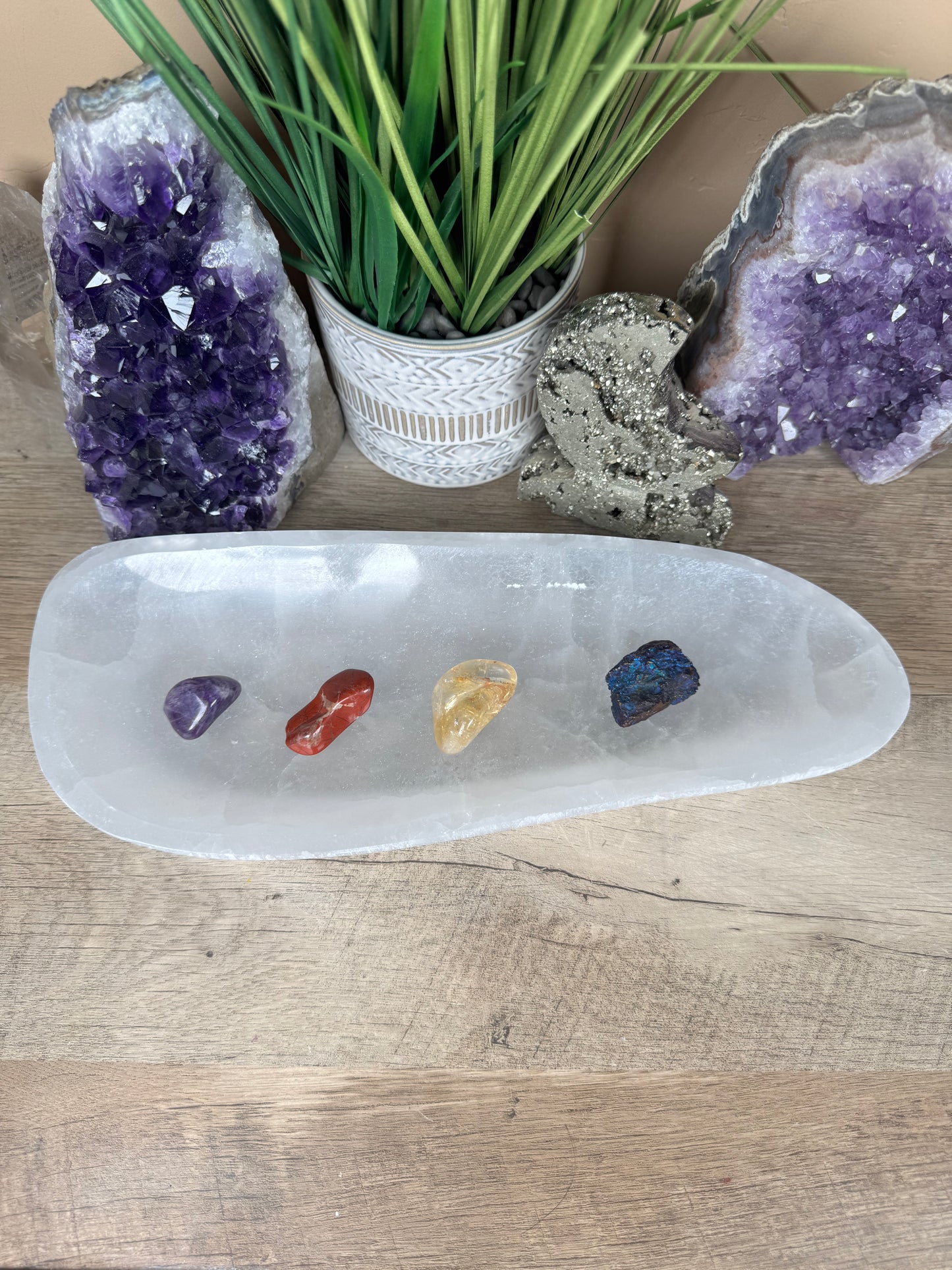 Large Freeform Selenite Bowl 11.5in