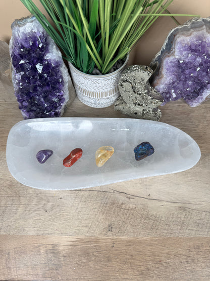 Large Freeform Selenite Bowl 11.5in