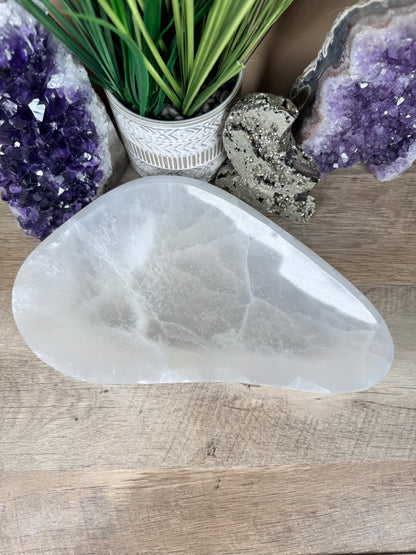 Large Freeform Selenite Bowl 10.5in