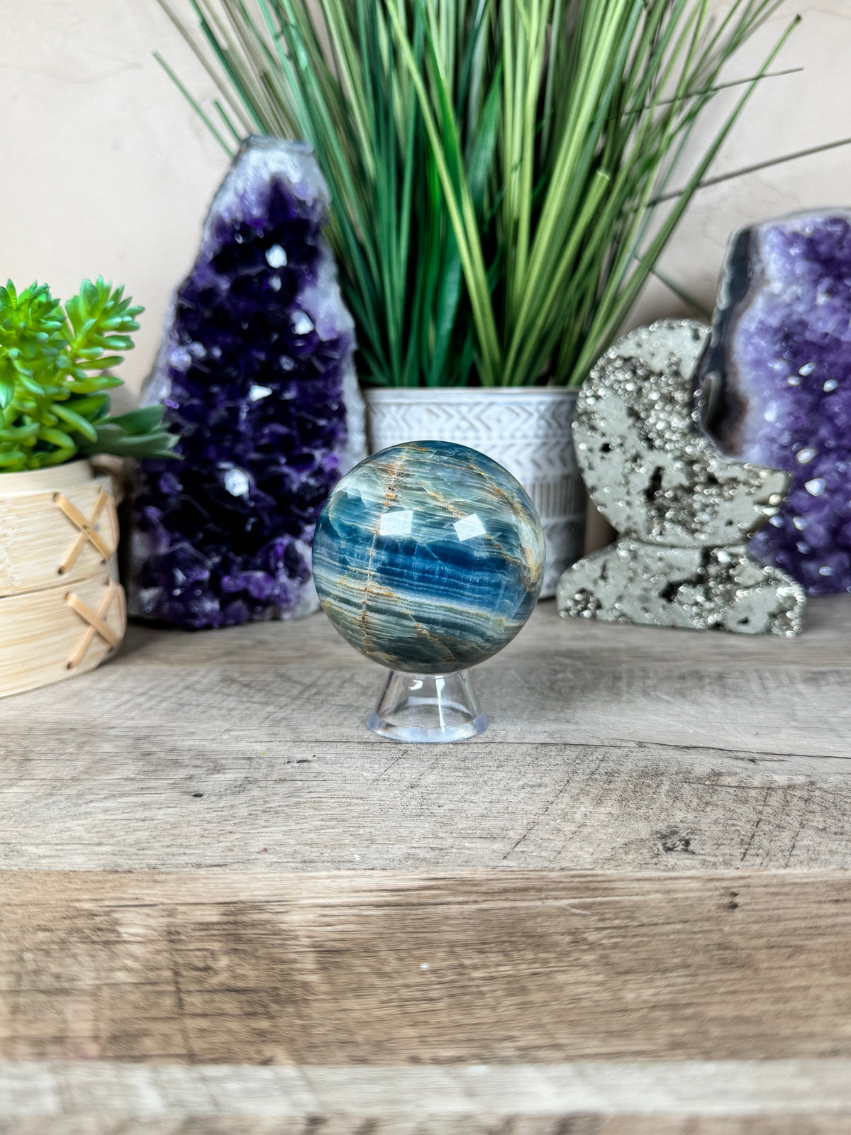 Blue Onyx Sphere 60mm/2.39in