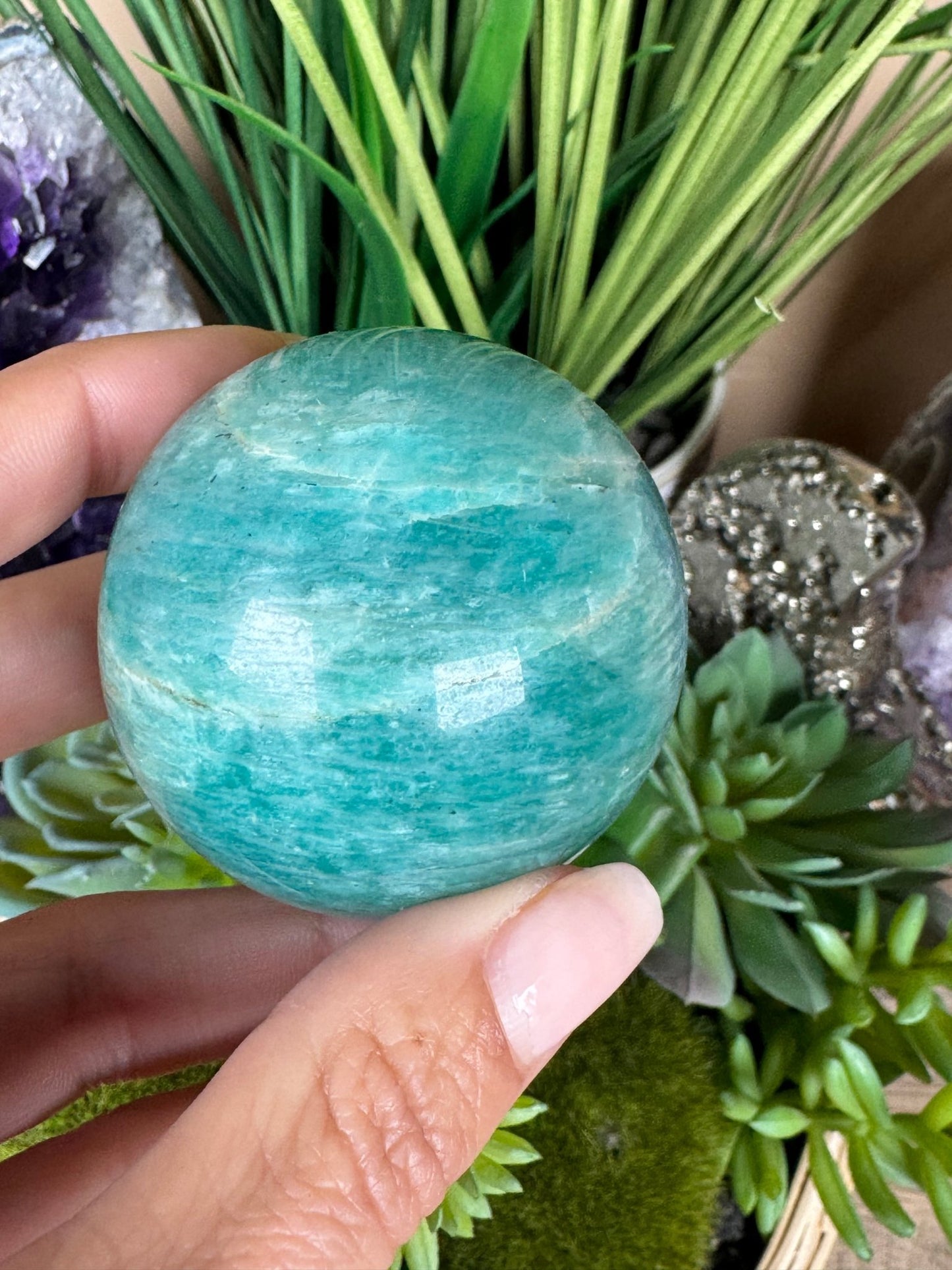 Amazonite Sphere - Purple Door Alchemy