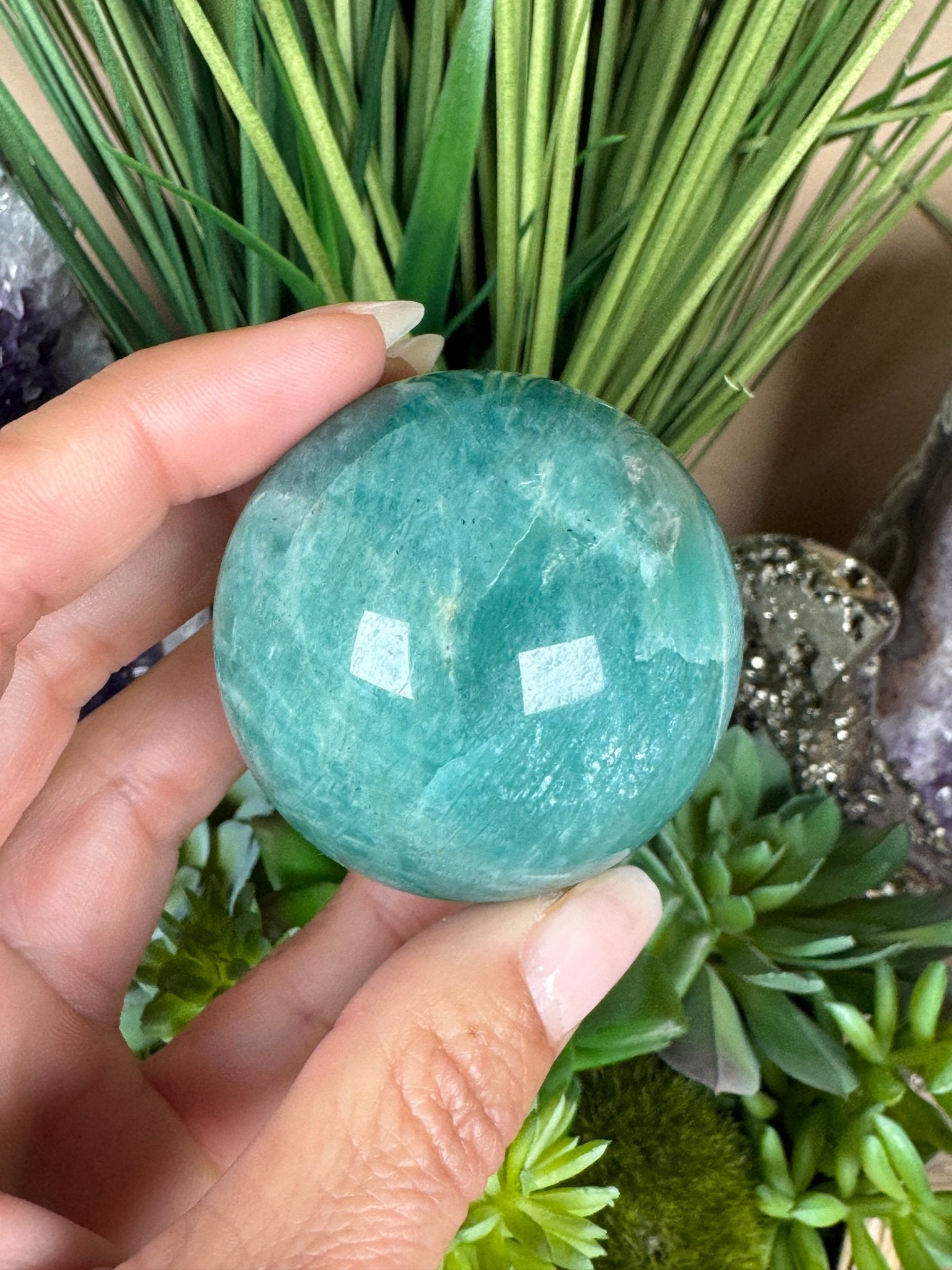 Amazonite Sphere - Purple Door Alchemy