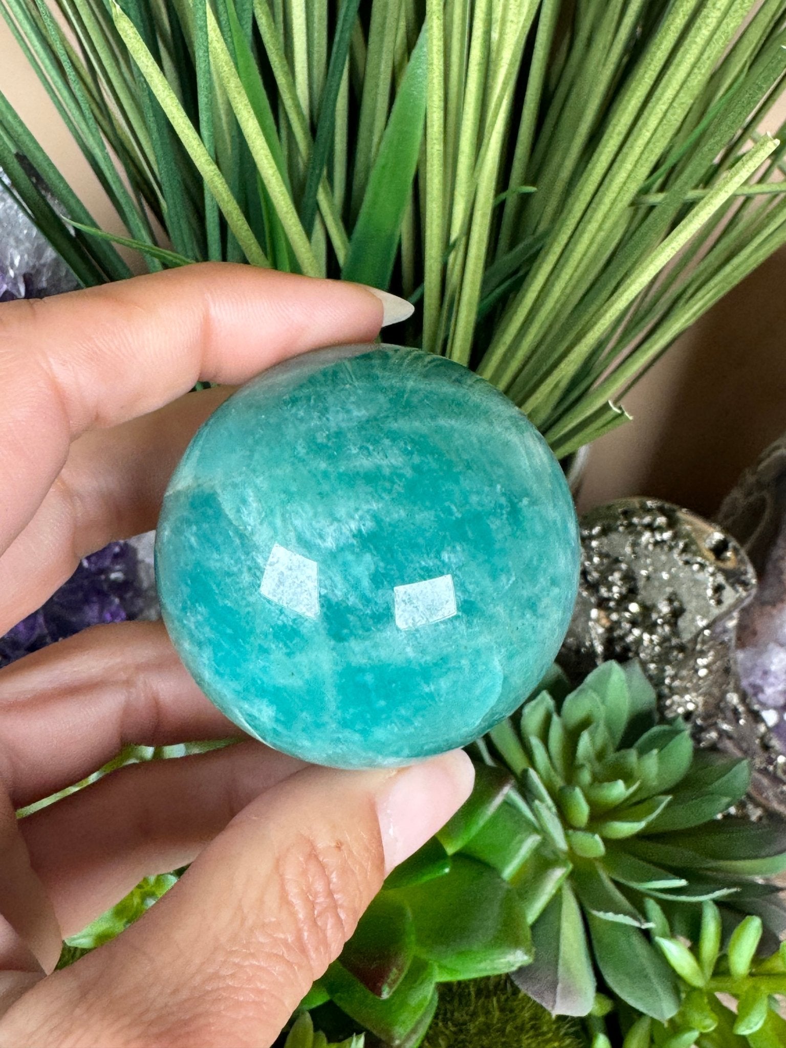 Amazonite Sphere - Purple Door Alchemy