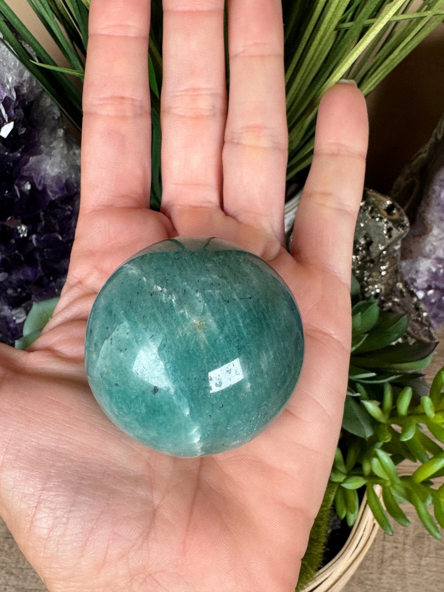 Amazonite Sphere - Purple Door Alchemy