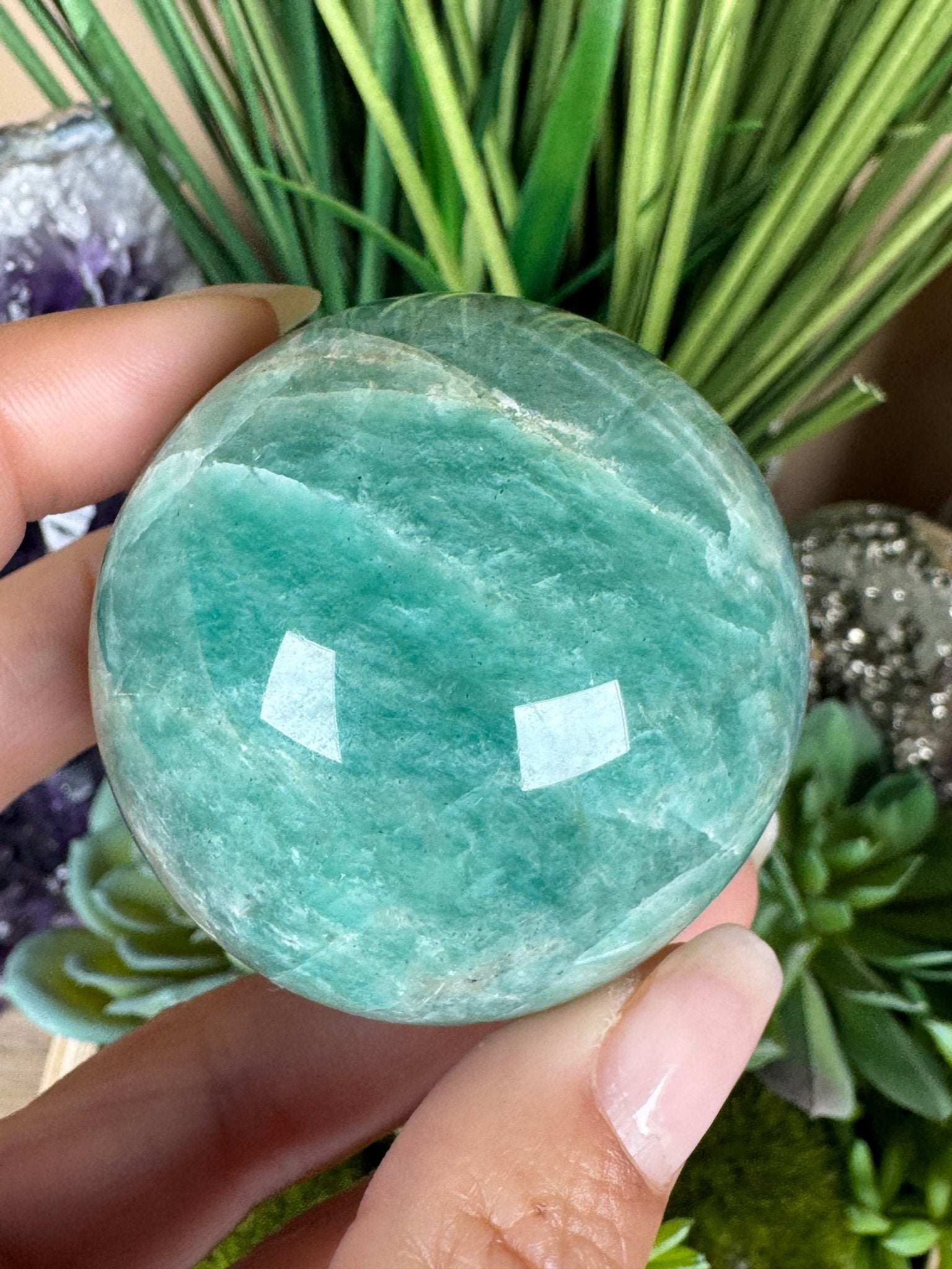 Amazonite Sphere - Purple Door Alchemy