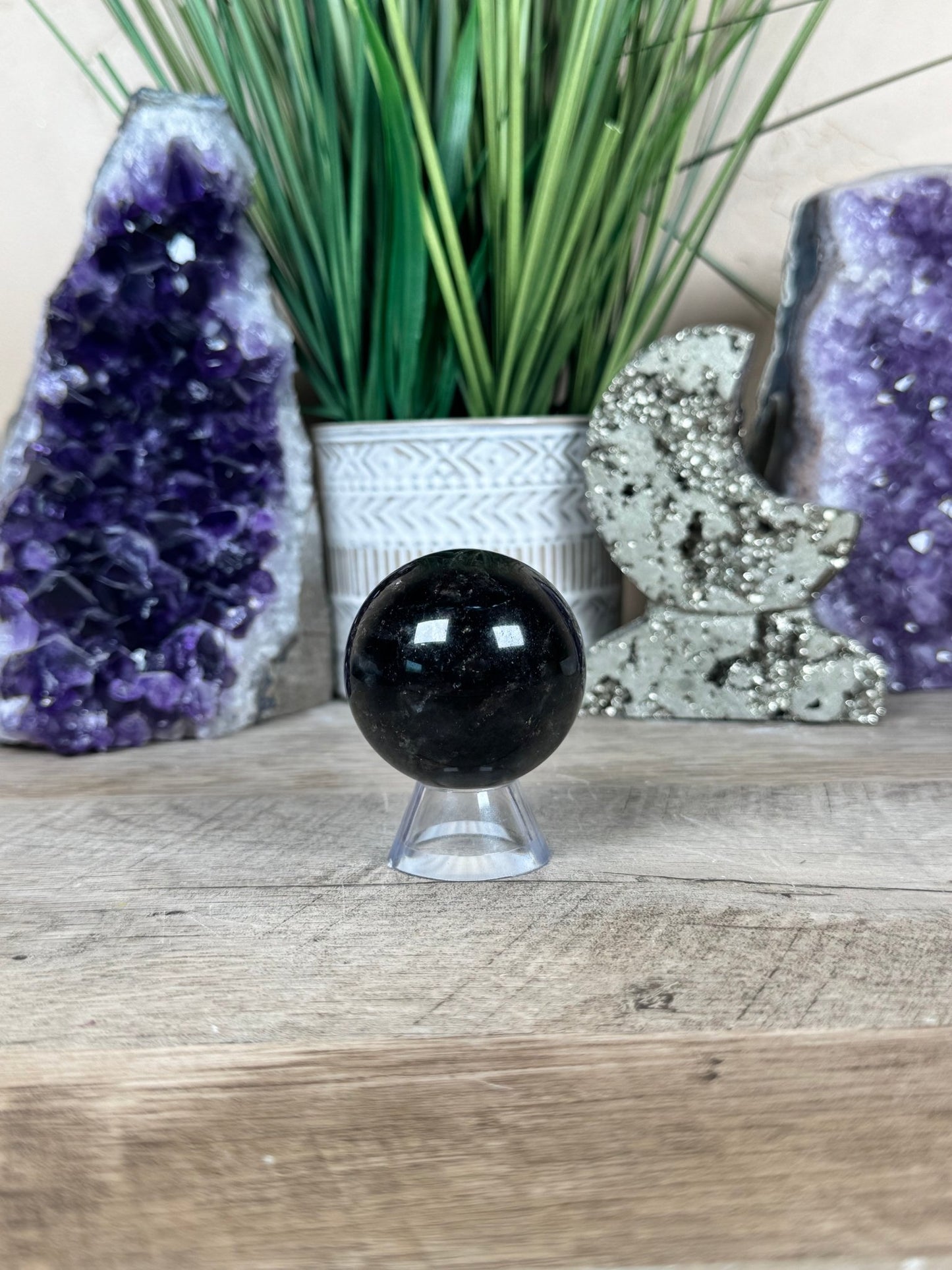 Arfvedsonite Sphere 47mm - Purple Door Alchemy