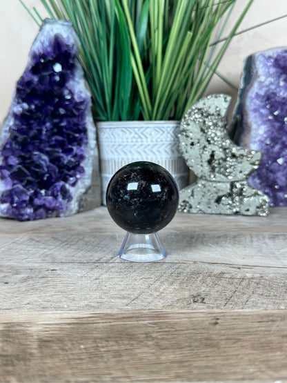 Arfvedsonite Sphere 47mm - Purple Door Alchemy
