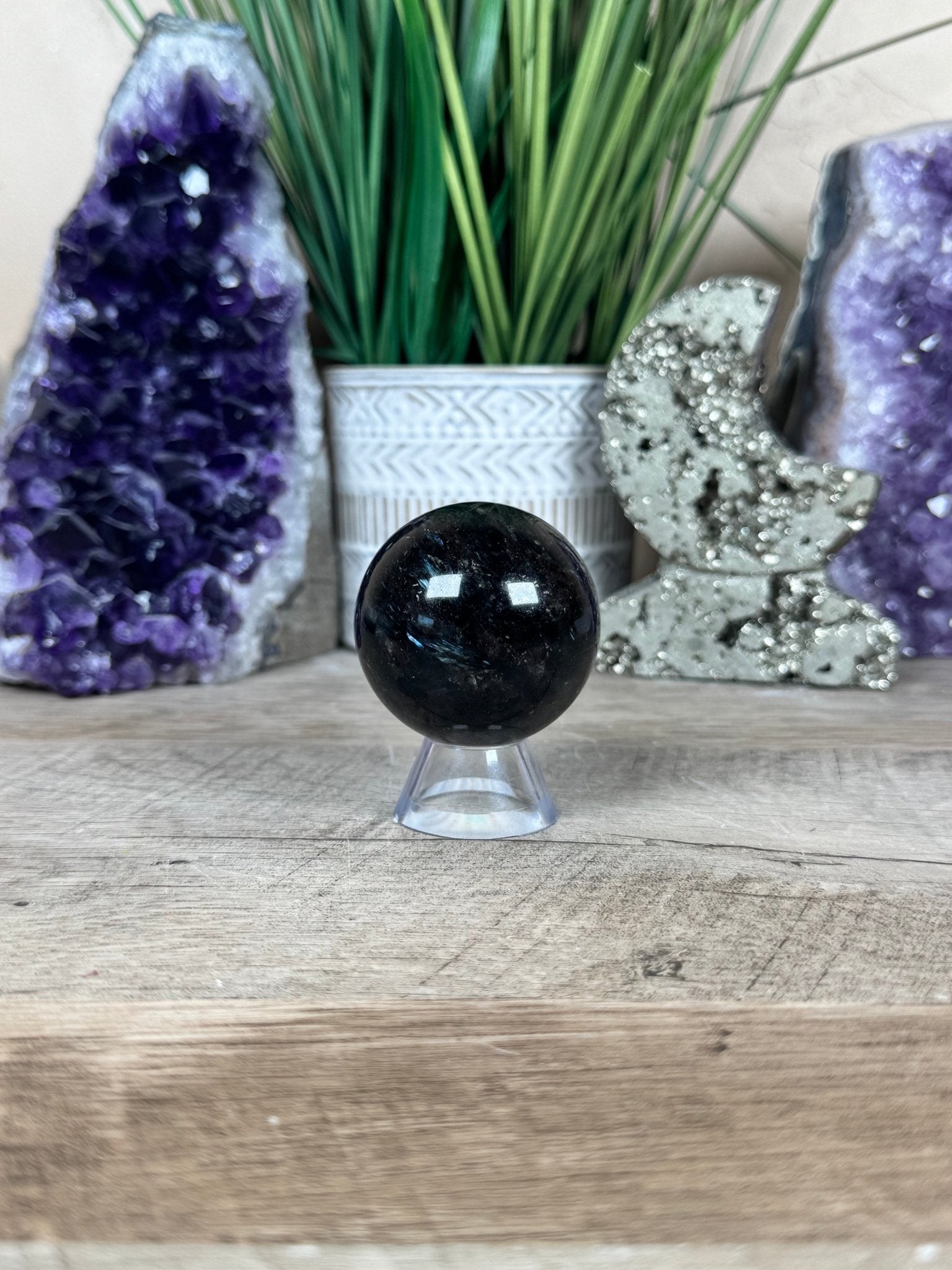 Arfvedsonite Sphere 47mm - Purple Door Alchemy