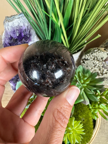 Arfvedsonite Sphere 47mm - Purple Door Alchemy