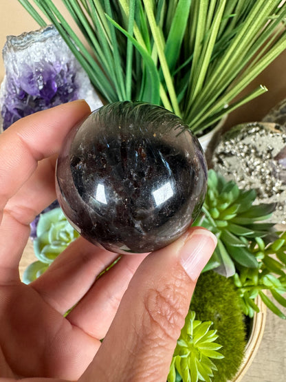 Arfvedsonite Sphere 47mm - Purple Door Alchemy