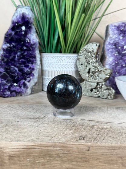 Arfvedsonite Sphere 52mm - Purple Door Alchemy