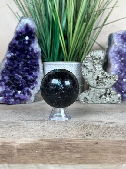 Arfvedsonite Sphere 56mm - Purple Door Alchemy