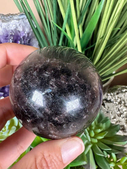 Arfvedsonite Sphere 56mm - Purple Door Alchemy