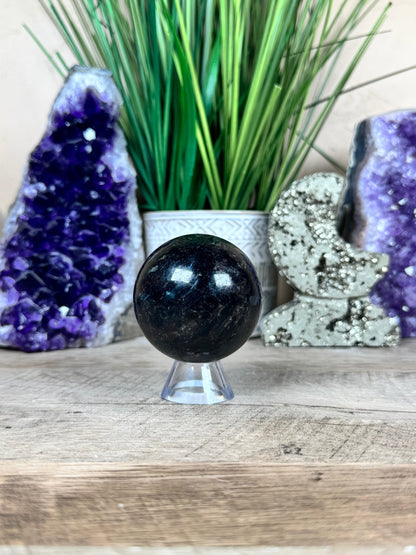 Arfvedsonite Sphere 56mm - Purple Door Alchemy