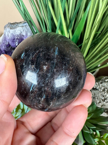 Arfvedsonite Sphere 56mm - Purple Door Alchemy