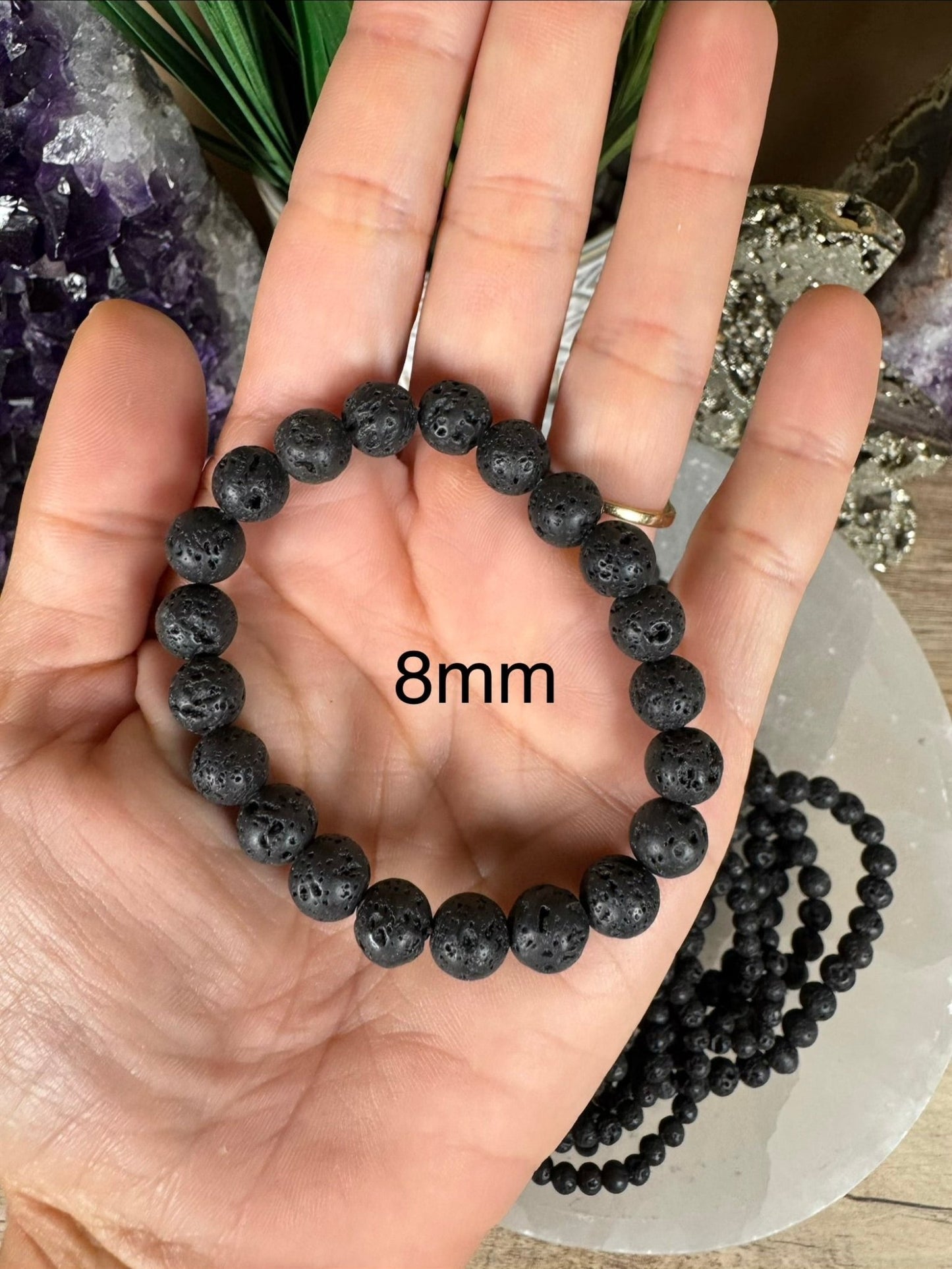Black Lava Stone Bracelet - Purple Door Alchemy