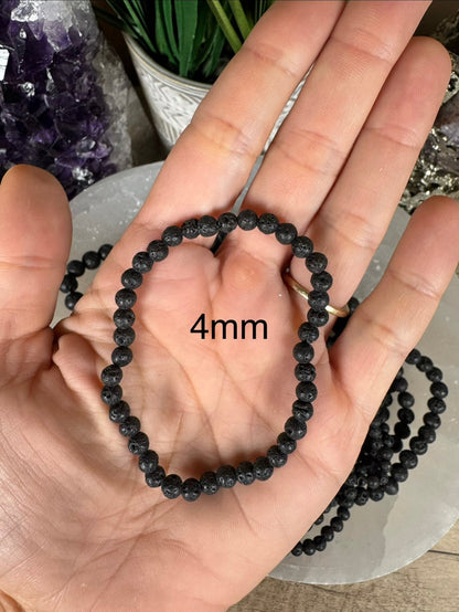 Black Lava Stone Bracelet - Purple Door Alchemy