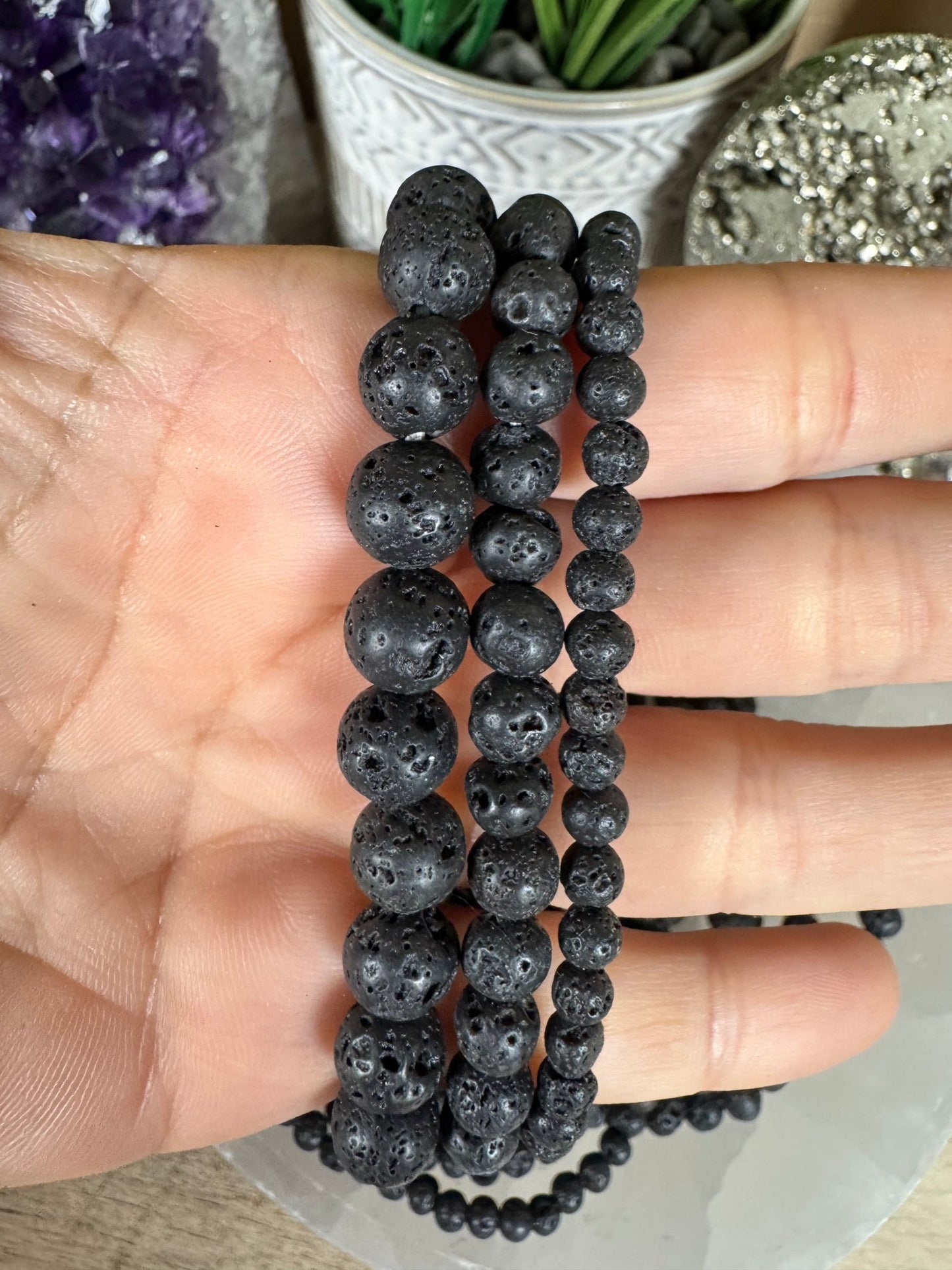 Black Lava Stone Bracelet - Purple Door Alchemy