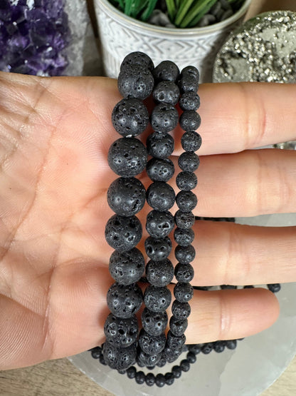 Black Lava Stone Bracelet - Purple Door Alchemy
