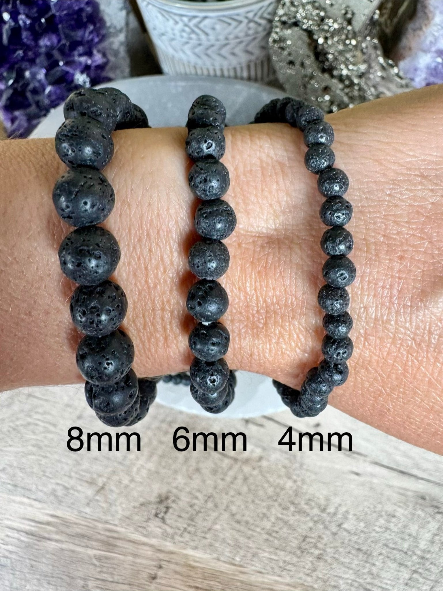 Black Lava Stone Bracelet - Purple Door Alchemy