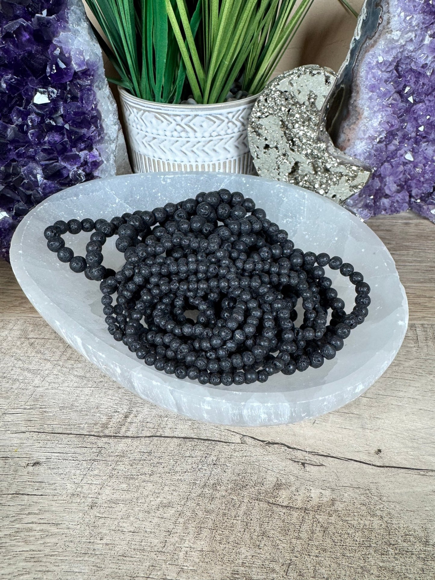 Black Lava Stone Bracelet - Purple Door Alchemy