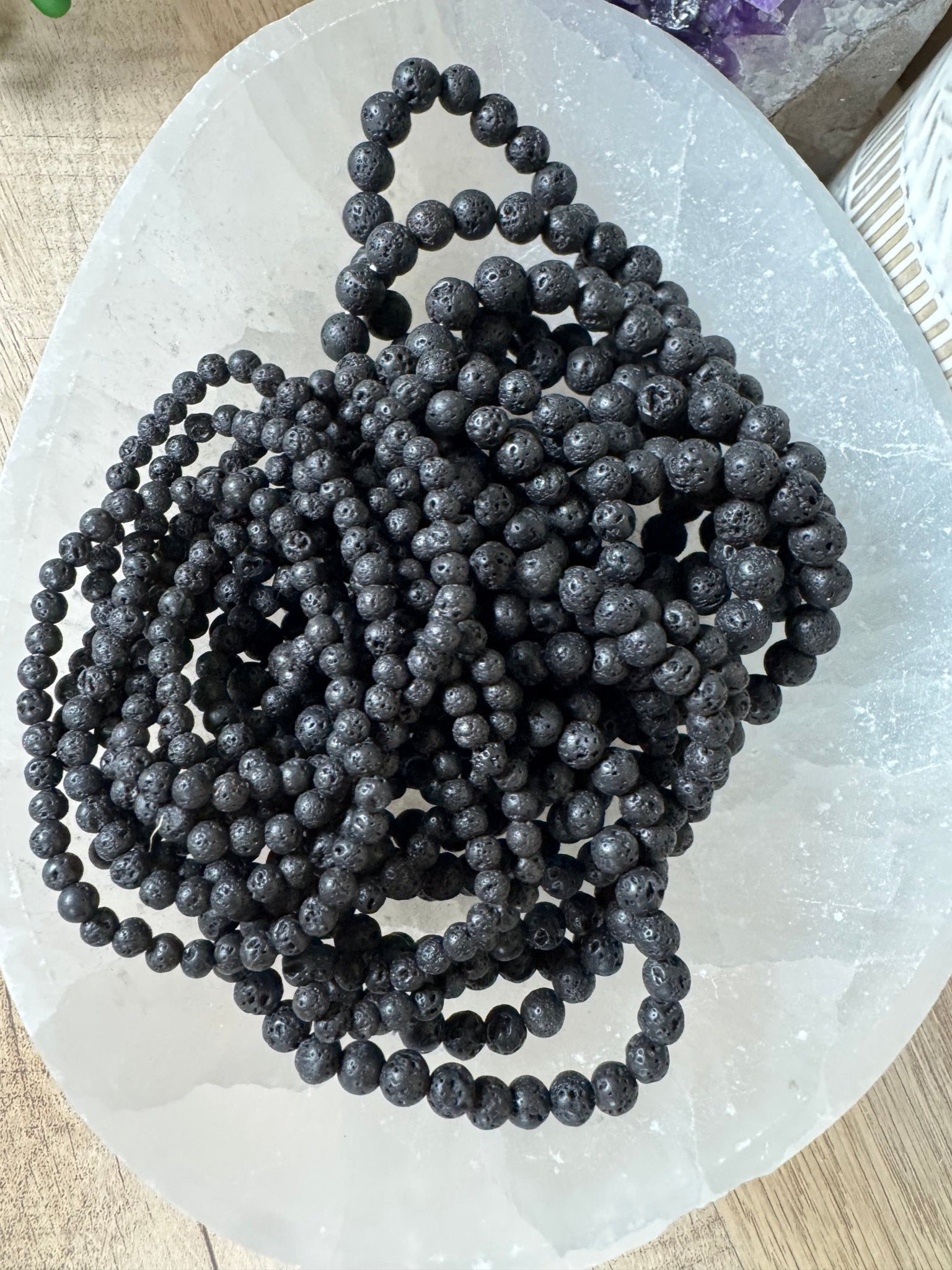 Black Lava Stone Bracelet - Purple Door Alchemy