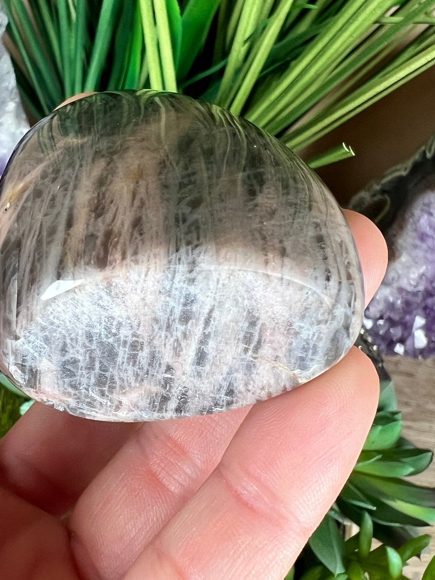 Black Moonstone Freeform 2.1in - Purple Door Alchemy