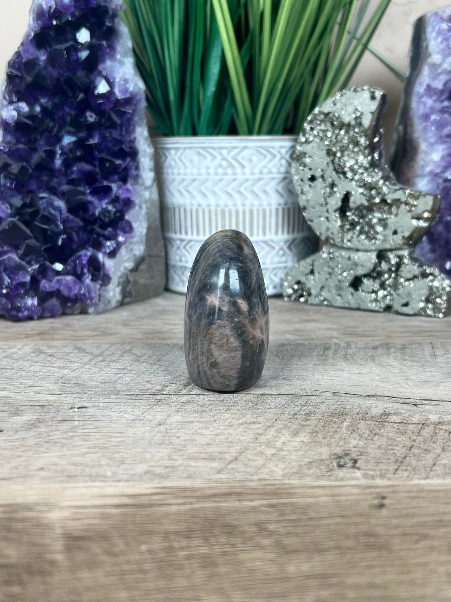 Black Moonstone Freeform 2.1in - Purple Door Alchemy