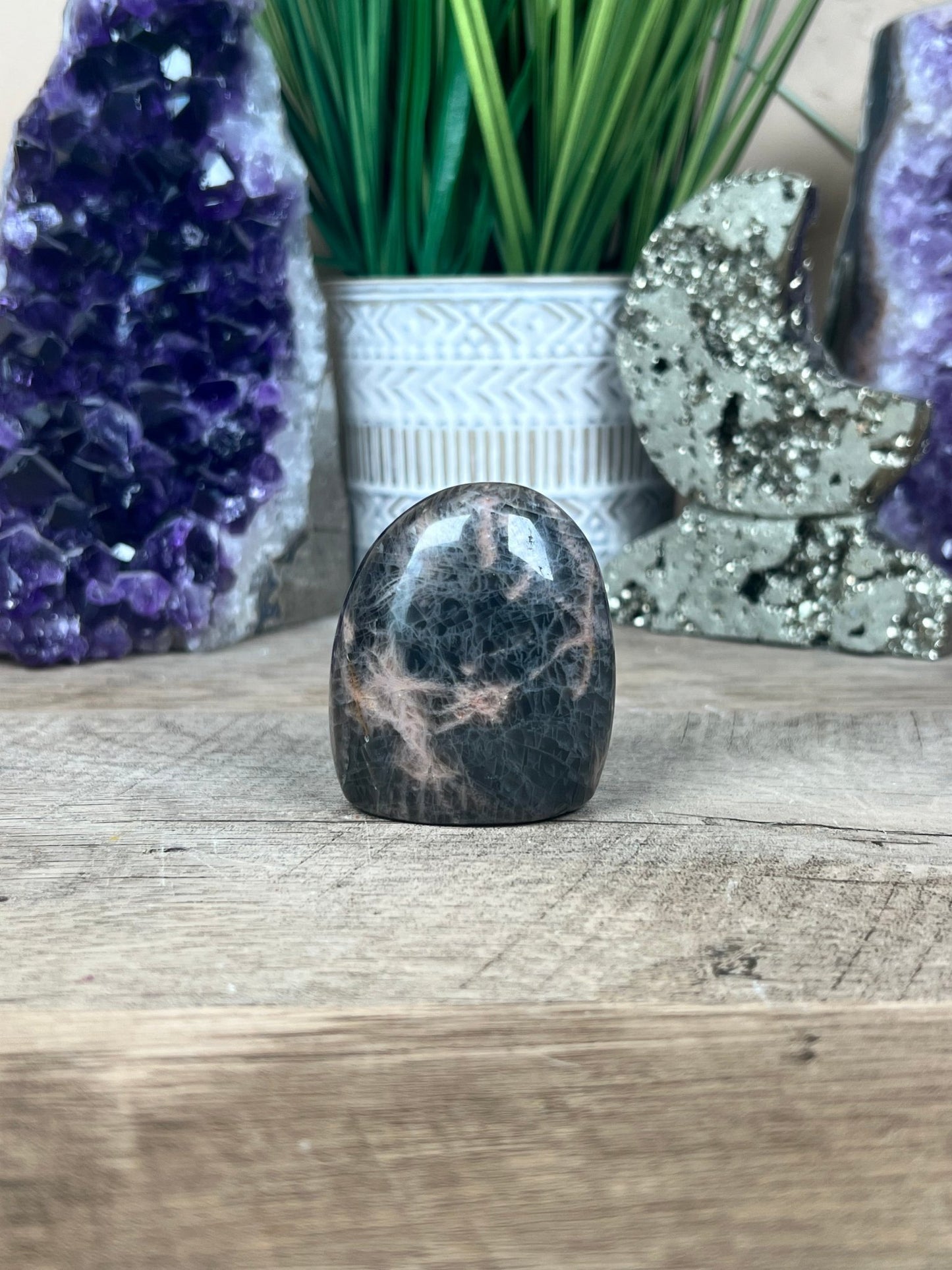 Black Moonstone Freeform 2.1in - Purple Door Alchemy