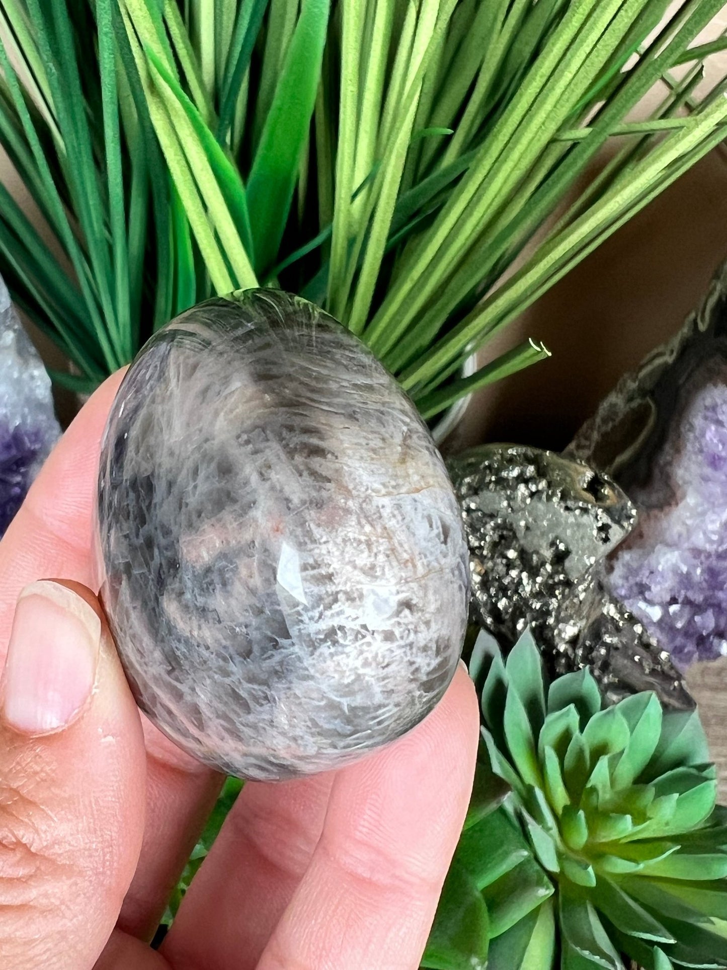 Black Moonstone Freeform 2.1in - Purple Door Alchemy