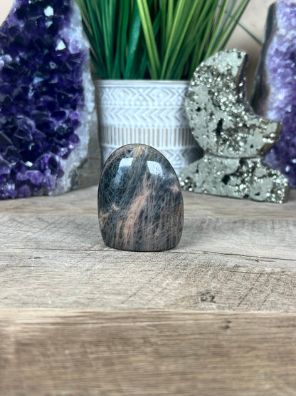 Black Moonstone Freeform 2.1in - Purple Door Alchemy