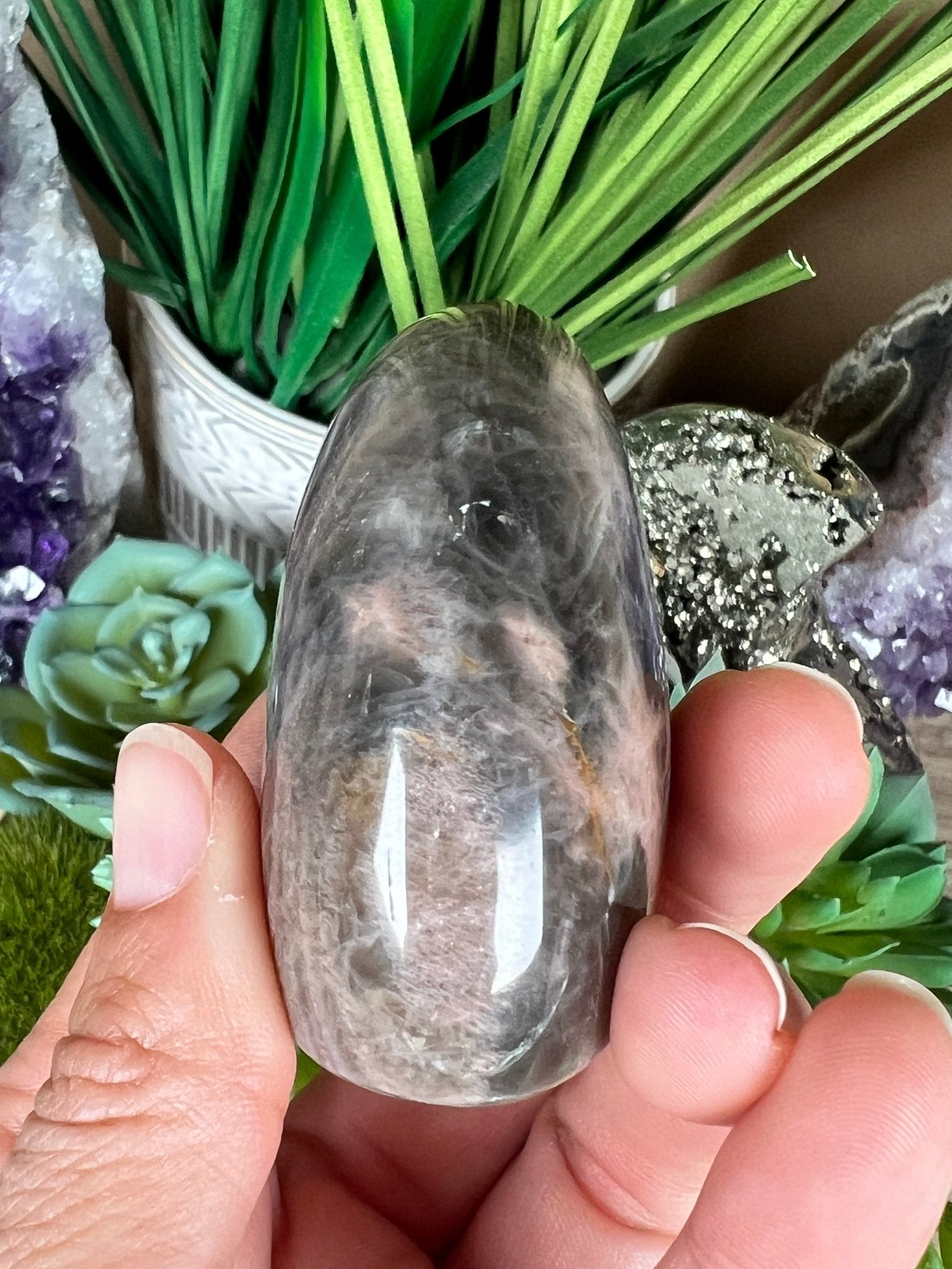 Black Moonstone Freeform 2.1in - Purple Door Alchemy