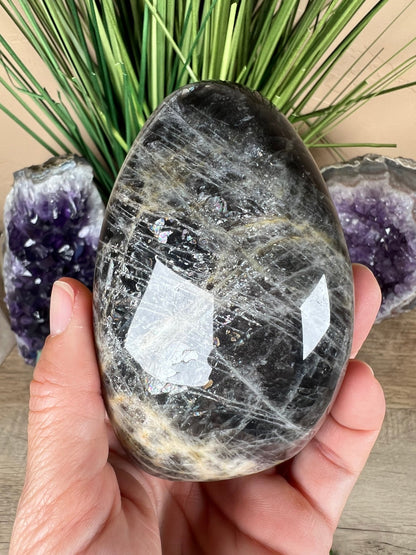 Black Moonstone Freeform 3.54in - Purple Door Alchemy