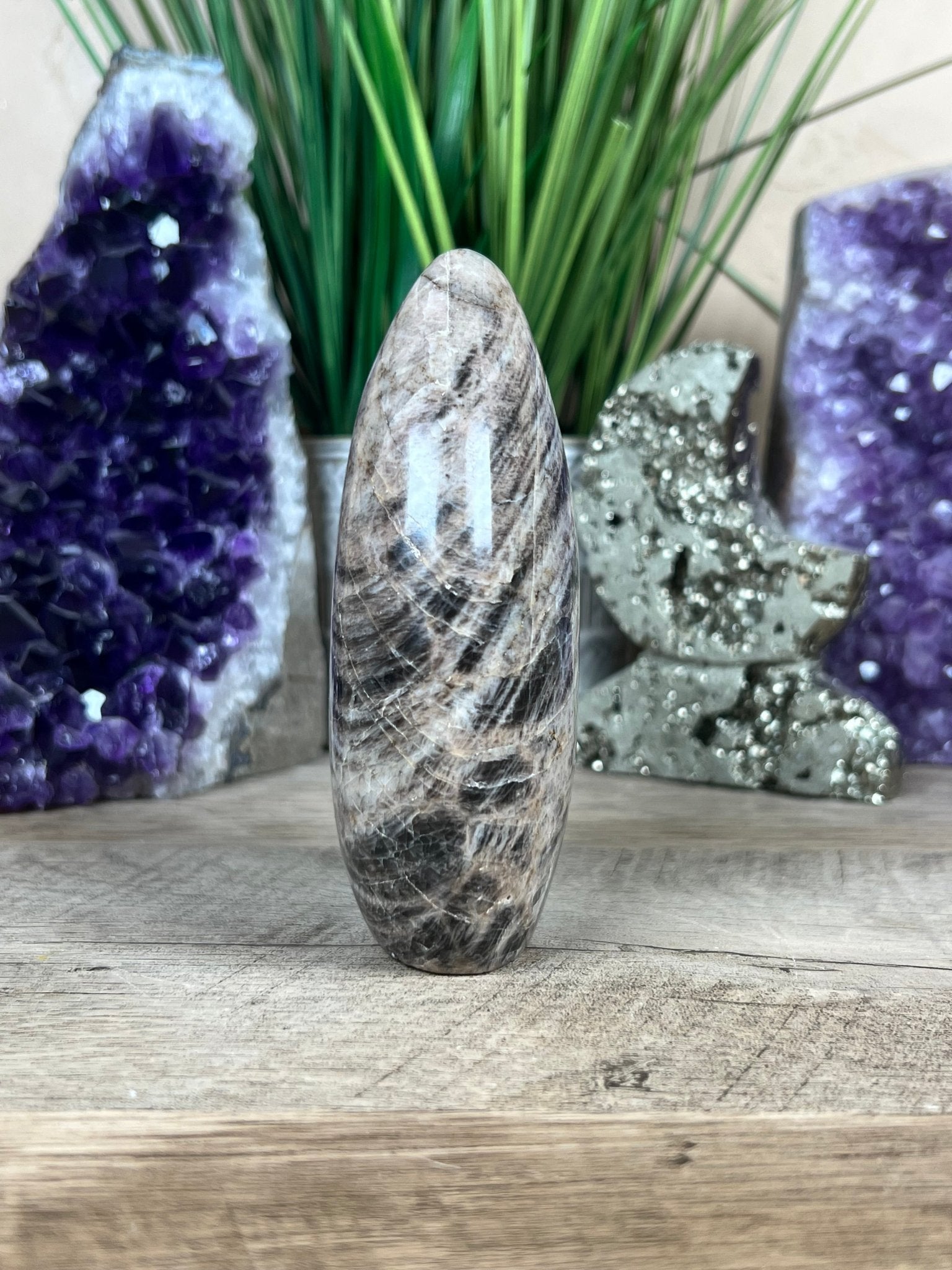 Black Moonstone Freeform 4.5 inch - Purple Door Alchemy