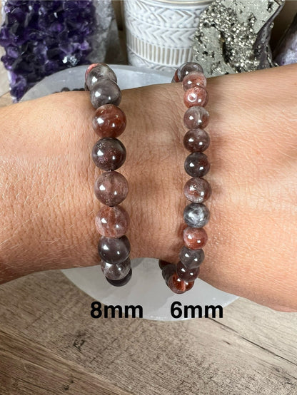Black Moonstone Sunstone Bracelet - Purple Door Alchemy