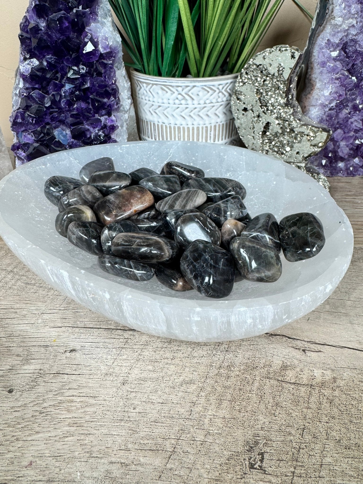 Black Moonstone Tumble - Purple Door Alchemy