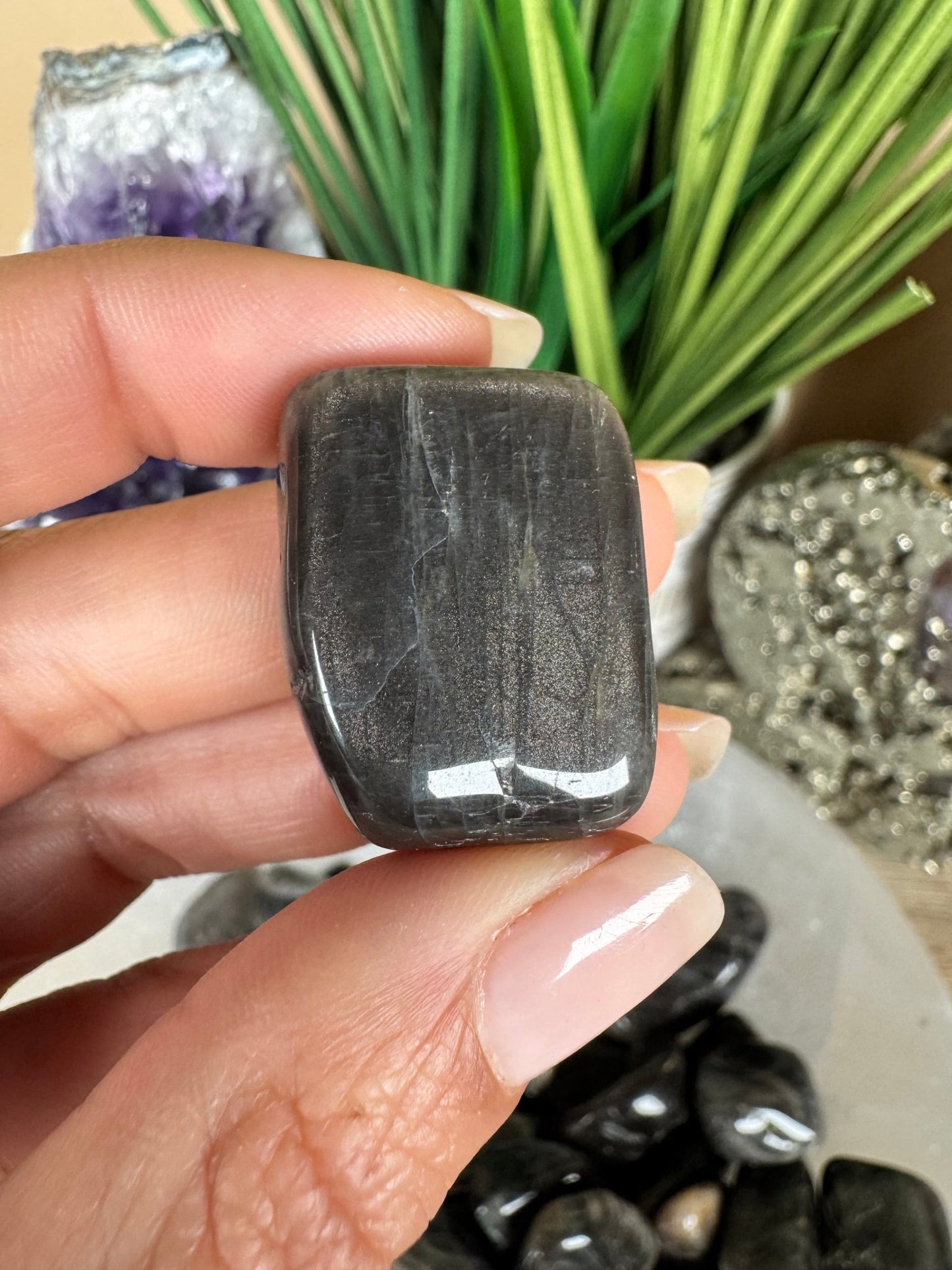 Black Moonstone Tumble - Purple Door Alchemy