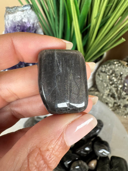 Black Moonstone Tumble - Purple Door Alchemy