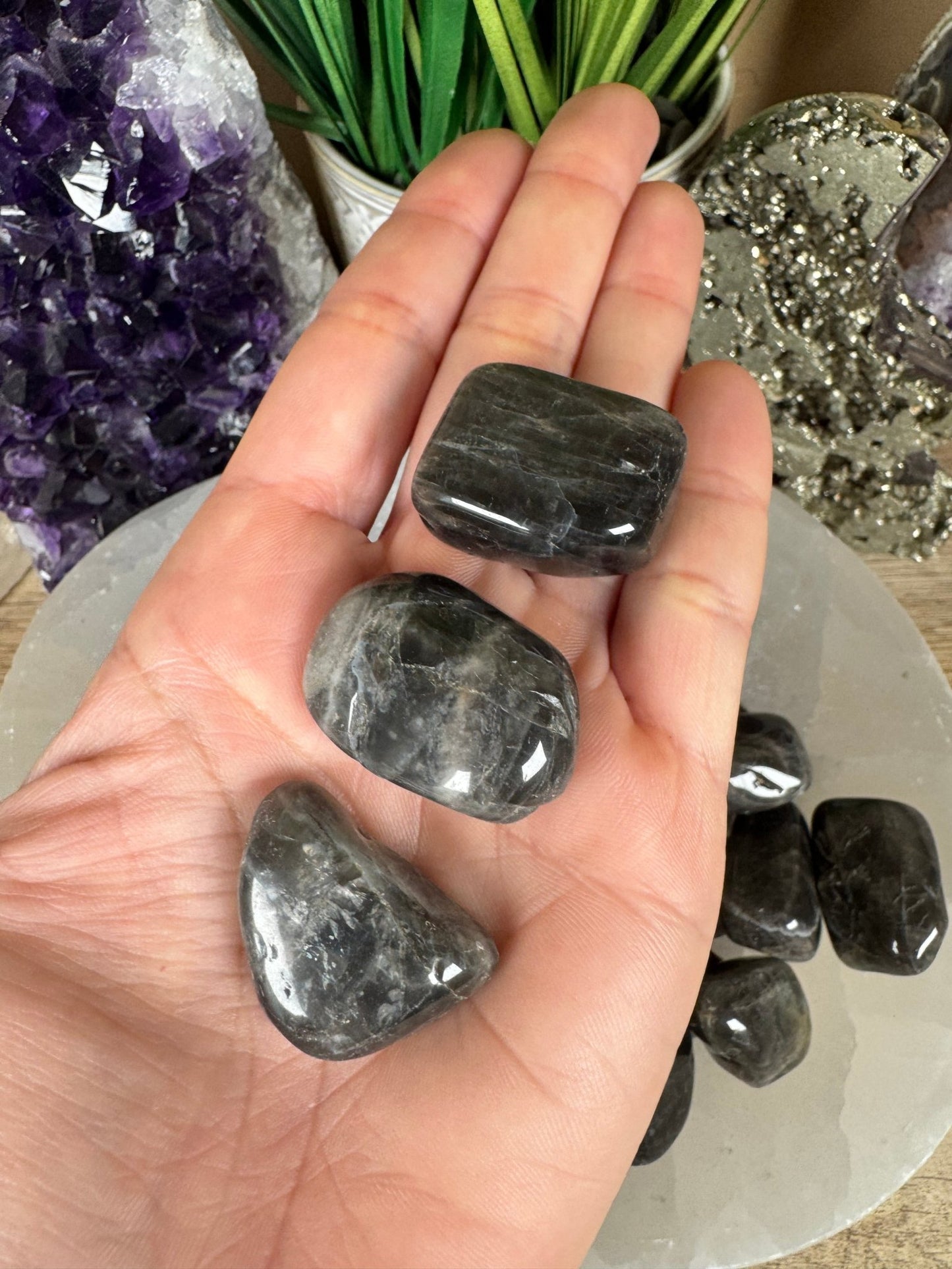 Black Moonstone Tumble - Purple Door Alchemy