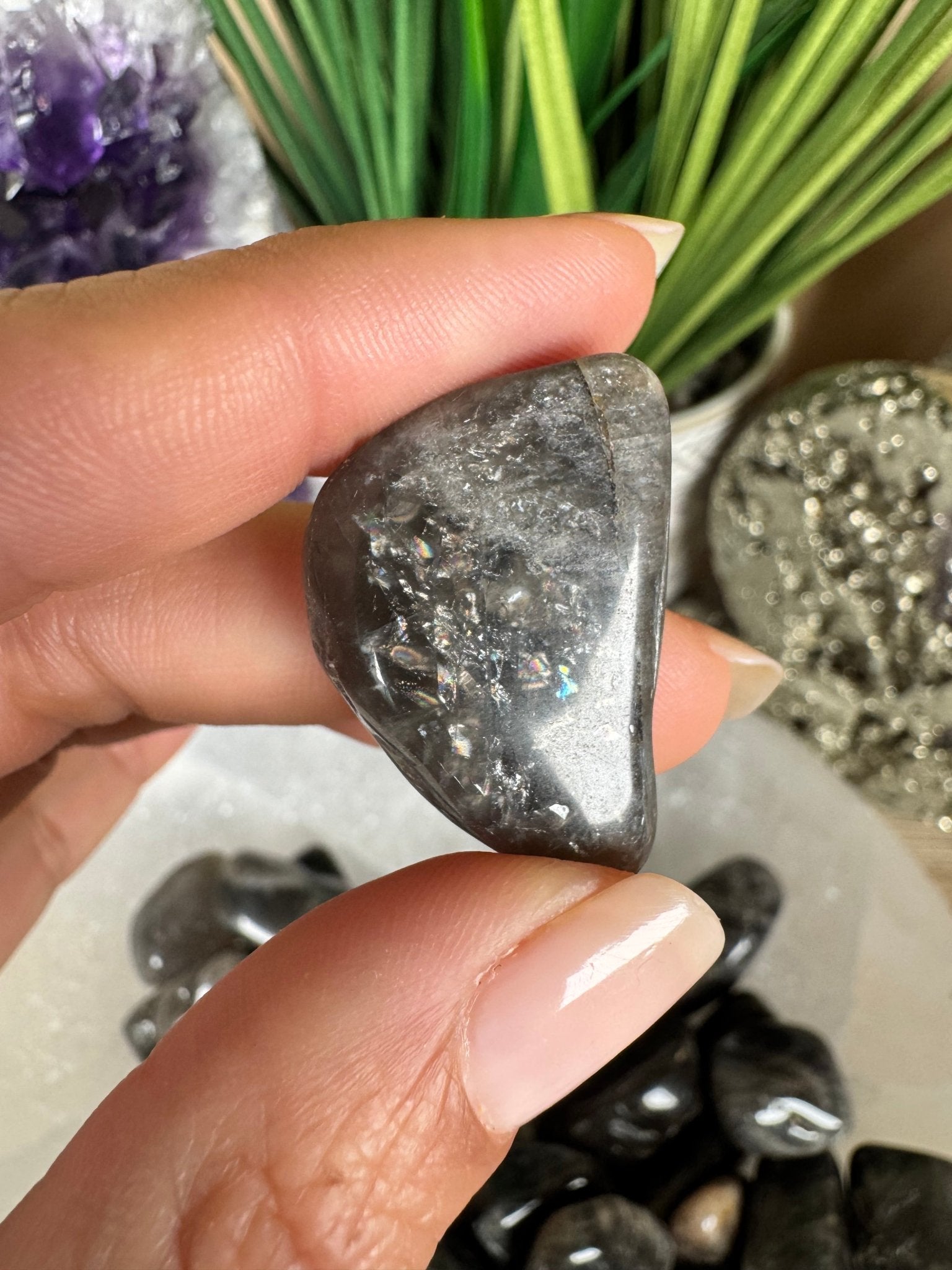 Black Moonstone Tumble - Purple Door Alchemy