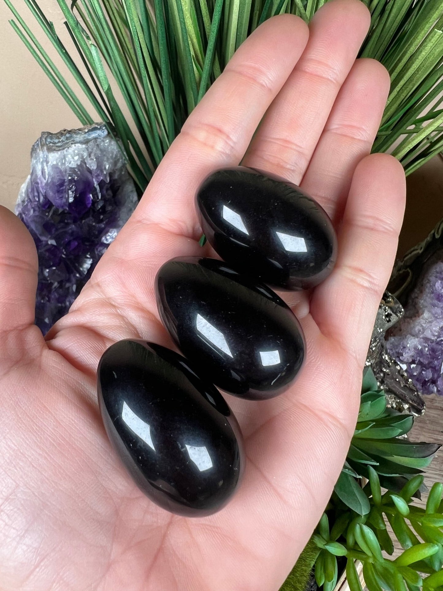 Black Obsidian Egg - Purple Door Alchemy
