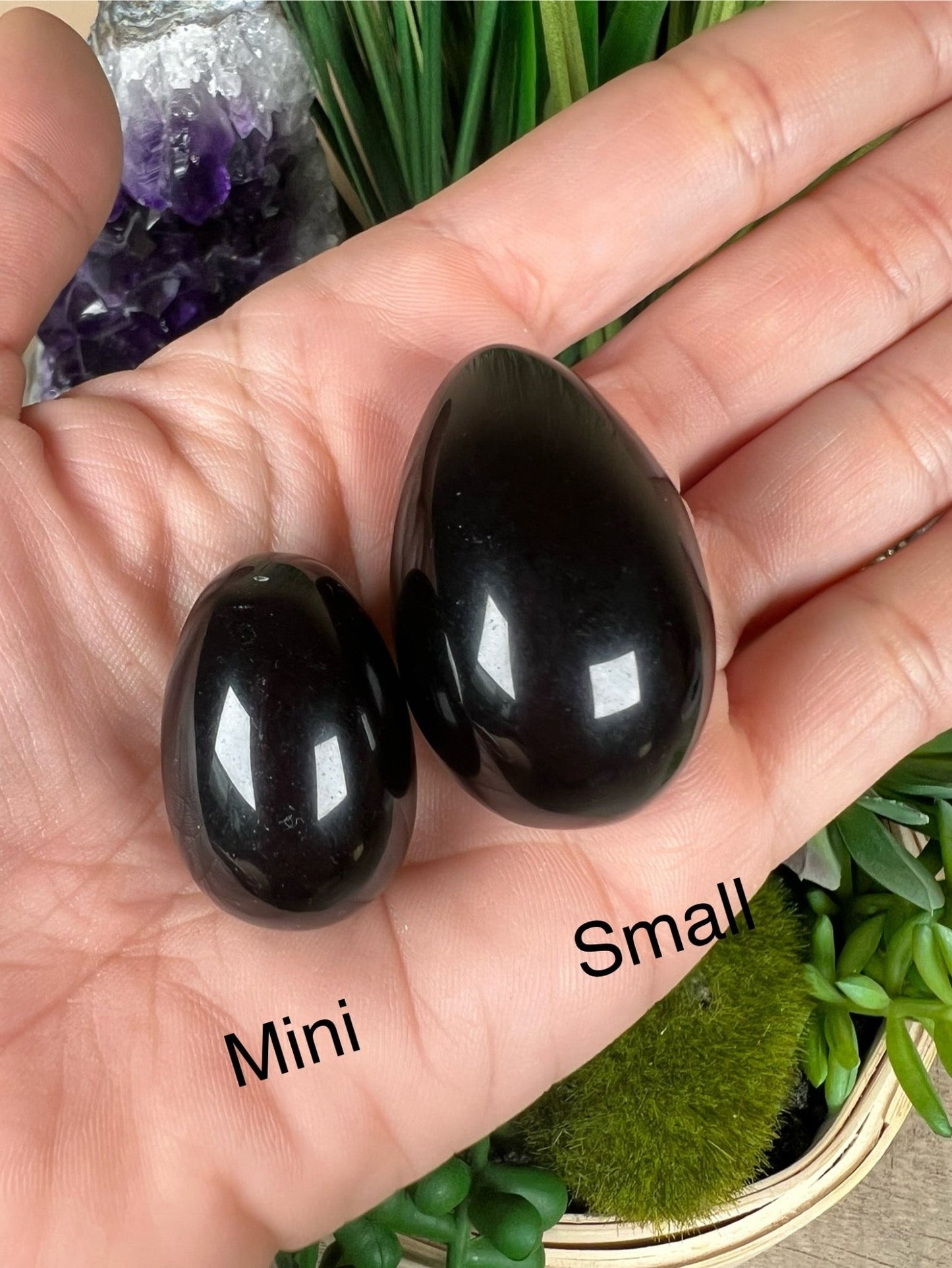 Black Obsidian Egg - Purple Door Alchemy