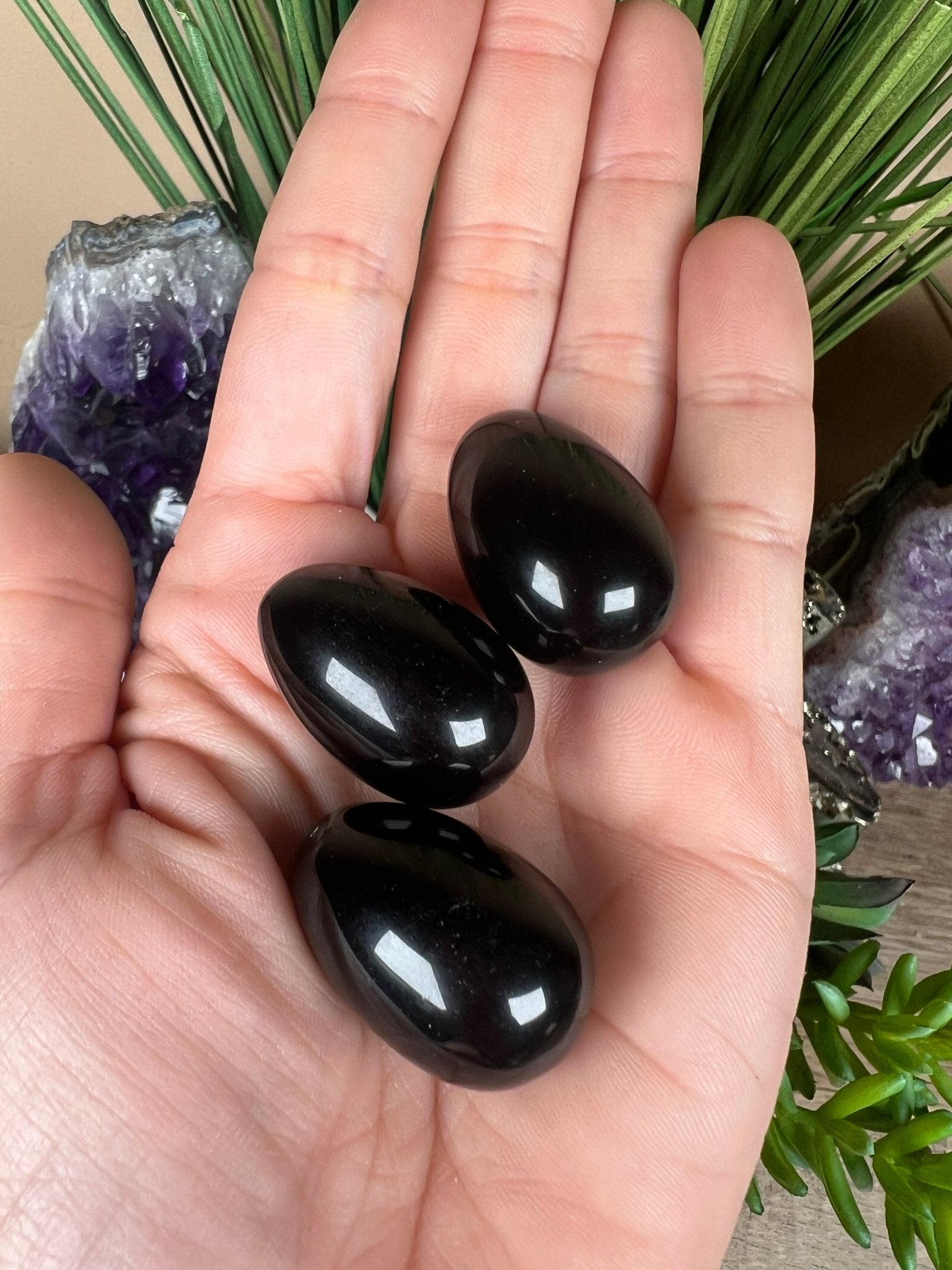 Black Obsidian Egg - Purple Door Alchemy