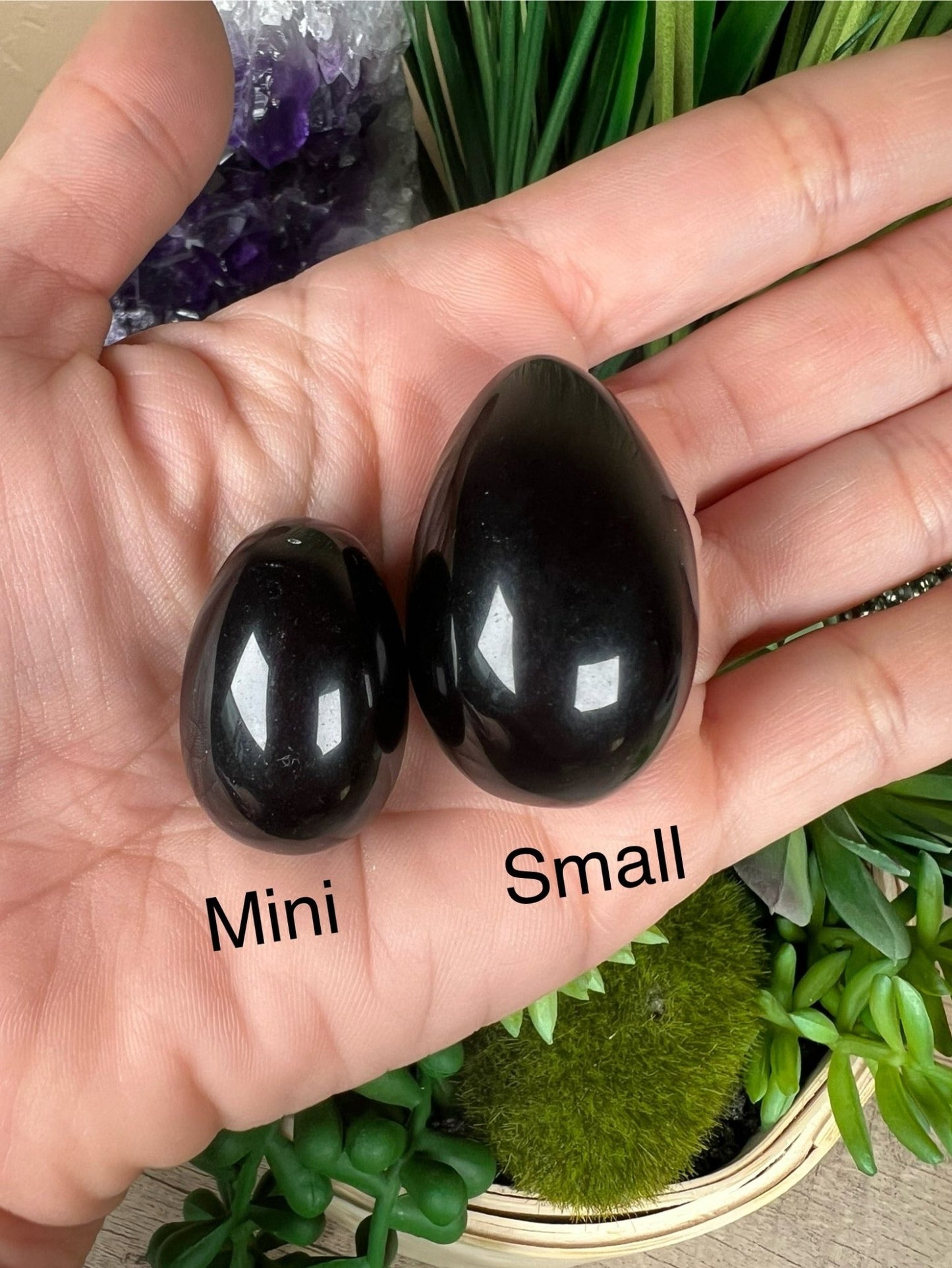 Black Obsidian Egg - Purple Door Alchemy